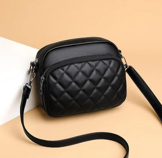 Women’s Embroidered Cross body Bag -1 Pc Multipurpose Black Pu Leather C-AR-7